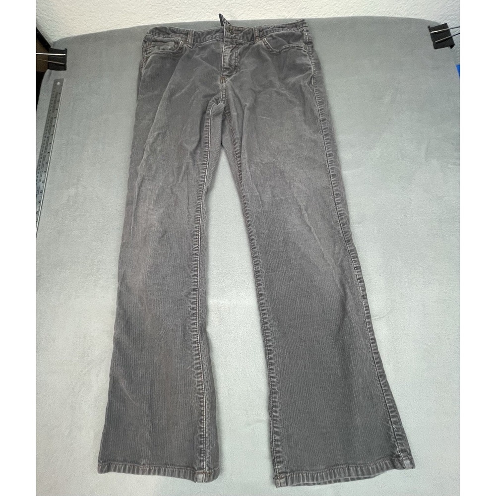Ralph Lauren Polo Jeans Corduroy Pants Womens 8 32 30 Gray Wide Leg Trousers